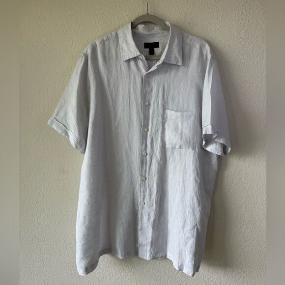 Club Room 100% Linen Luxury Mens Shirt XL Billowing Cloud Short Sleeve Coastal - Picture 1 of 5